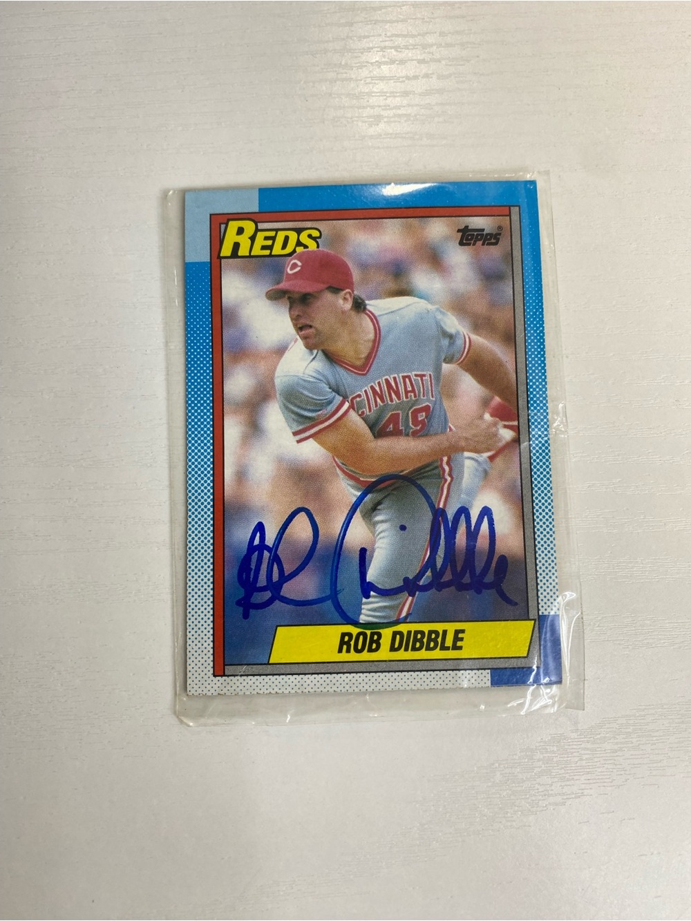 1990 Topps Rob Dibble #46 Reds C8103* Autographed